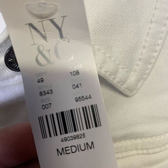 New York & Company Women's Size Medium White Button Down Coat Jacket Classic NEW - Picture 3 of 7